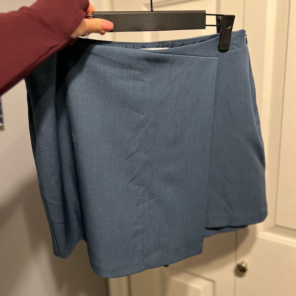Primark Blue Asymmetrical Skater Mini Skirt